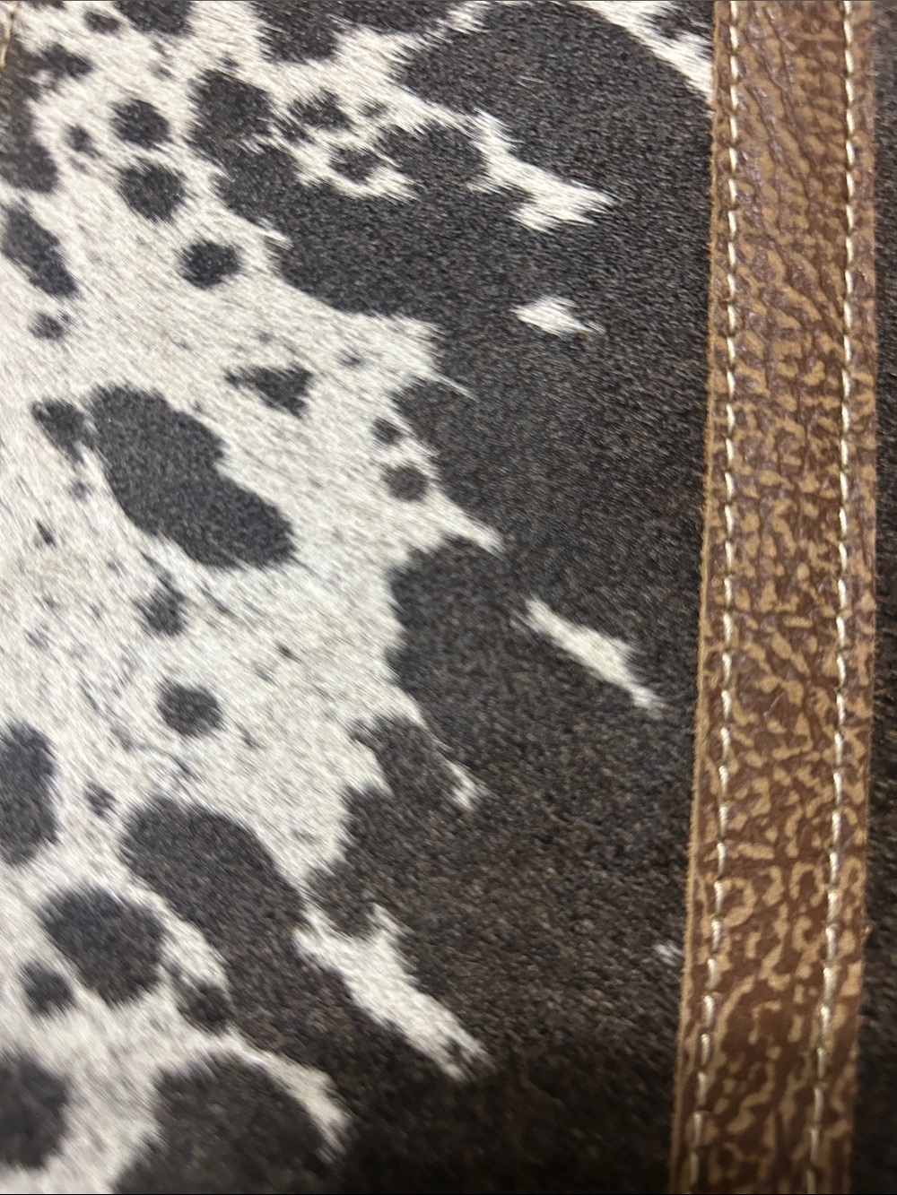 Myra Bag Bloom Bleach Floral Canvas & Black White Cowhide Backpack - Picture 5 of 9